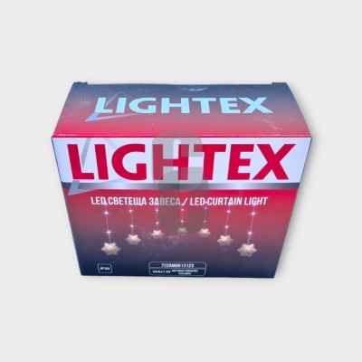 Лампички коледни - завеса снежинки 47LED на батерии 3хАА